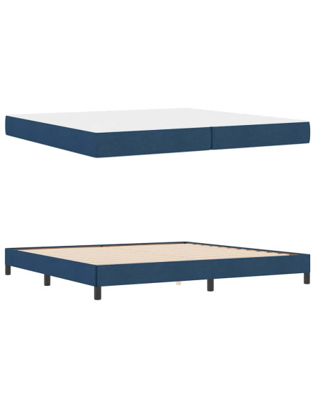 Letto a molle con materasso Blu 200 x 200 cm Tessuto