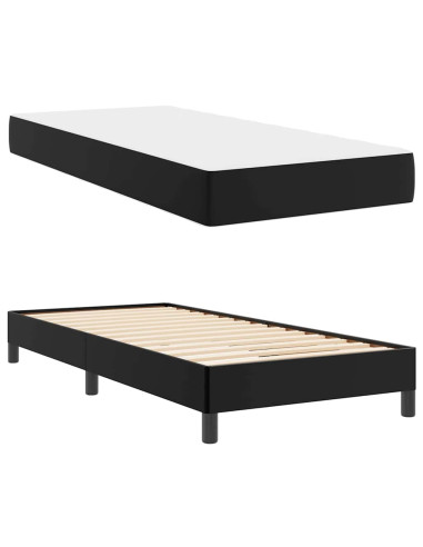 Struttura del letto con materasso Nero 80 x 200 cm Tessuto