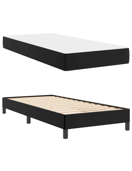 Struttura del letto con materasso Nero 80 x 200 cm Tessuto