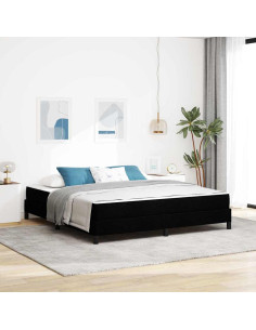 Letto a molle con materasso Nero 180 x 200 cm Tessuto 2