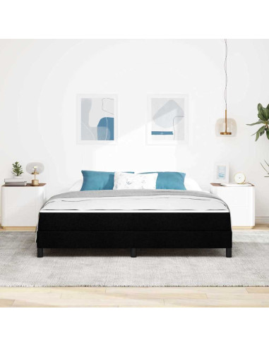 Letto a molle con materasso Nero 180 x 200 cm Tessuto