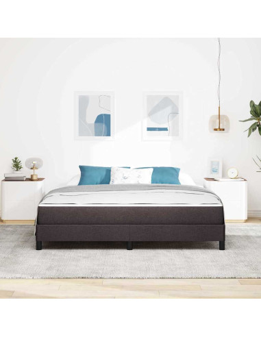 Letto a molle con materasso Marrone Scuro 180 x 200 cm Tessuto