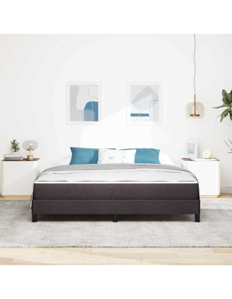 Letto a molle con materasso Marrone Scuro 180 x 200 cm Tessuto