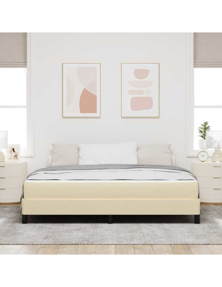 Letto a molle con materasso Crema 180 x 200 cm Tessuto