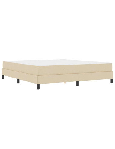 Letto a molle con materasso Crema 180 x 200 cm Tessuto