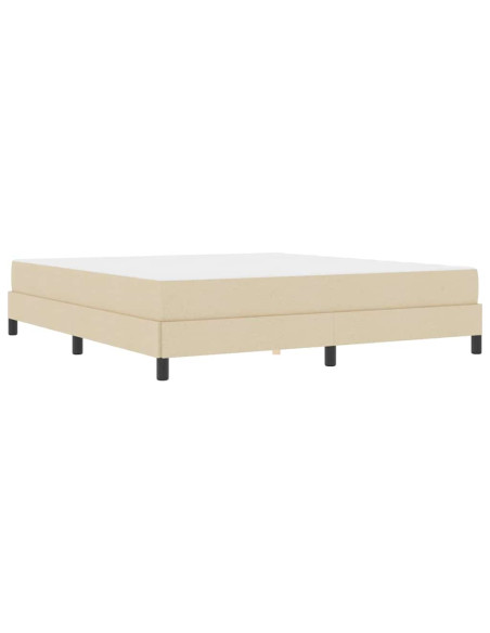 Letto a molle con materasso Crema 180 x 200 cm Tessuto