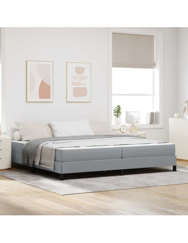 Letto a molle con materasso Grigio chiaro 200 x 200 cm Tessuto