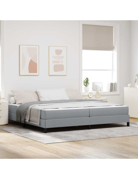 Letto a molle con materasso Grigio chiaro 200 x 200 cm Tessuto