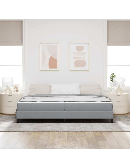 Letto a molle Altro Grigio chiaro 200 x 200 cm Tessuto