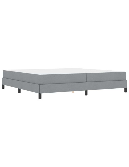 Letto a molle con materasso Grigio chiaro 200 x 200 cm Tessuto
