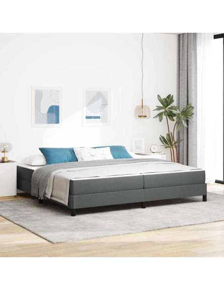 Letto a molle Altro Grigio scuro 200 x 200 cm Tessuto