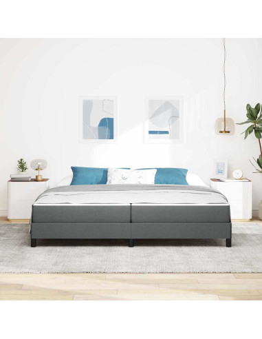 Letto a molle con materasso Grigio scuro 200 x 200 cm Tessuto