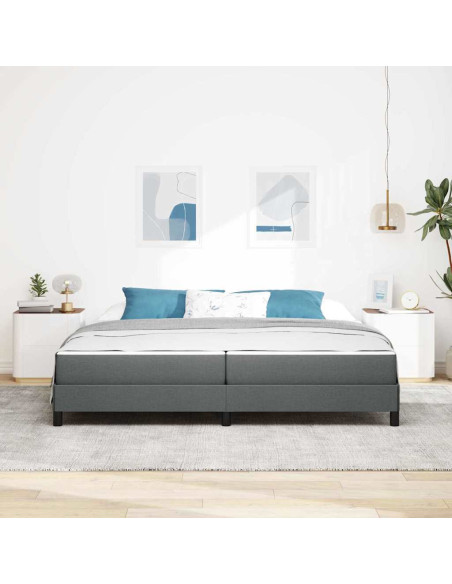 Letto a molle con materasso Grigio scuro 200 x 200 cm Tessuto