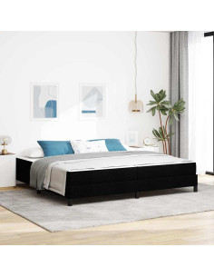 Letto a molle con materasso Nero 200 x 200 cm Tessuto 2