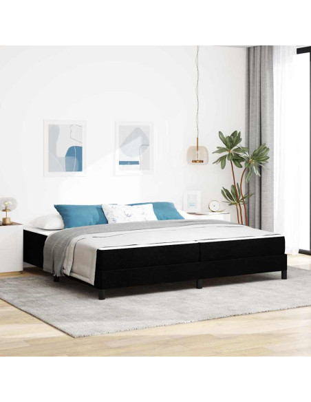Letto a molle con materasso Nero 200 x 200 cm Tessuto