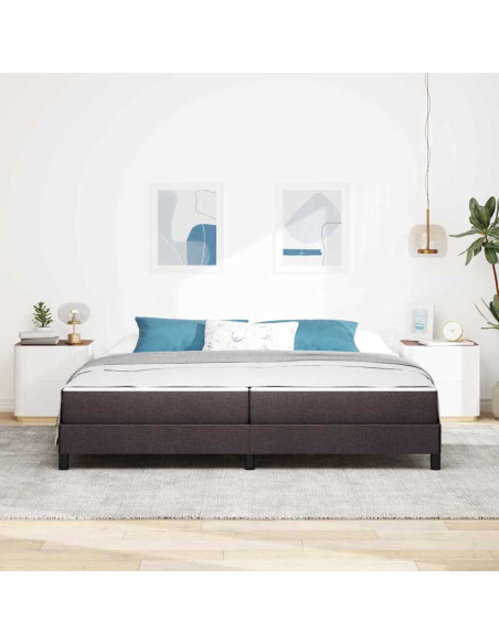Letto a molle con materasso Marrone Scuro 200 x 200 cm Tessuto