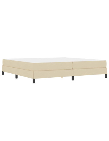 Letto a molle con materasso Crema 200 x 200 cm Tessuto