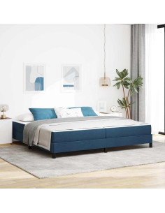 Letto a molle con materasso Blu 200 x 200 cm Tessuto 2