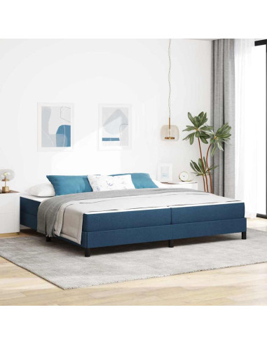 Letto a molle con materasso Blu 200 x 200 cm Tessuto