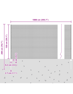 Recinzione con Posto Verde 1,5 x 10 cm Acciaio
