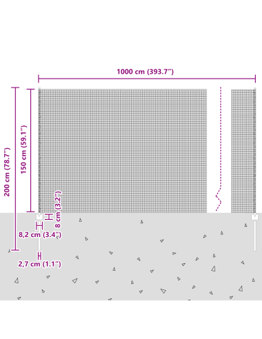 Recinzione con Posto Verde 1,5 x 10 cm Acciaio