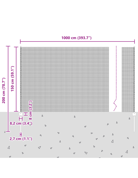Recinzione con Posto Verde 1,5 x 10 cm Acciaio