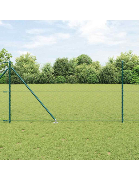 Recinzione con Posti Verde 1 x 10 m Acciaio rivestito in PVC