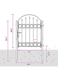 Cancello per recinzione con blocco Grigio 100 x 125 cm