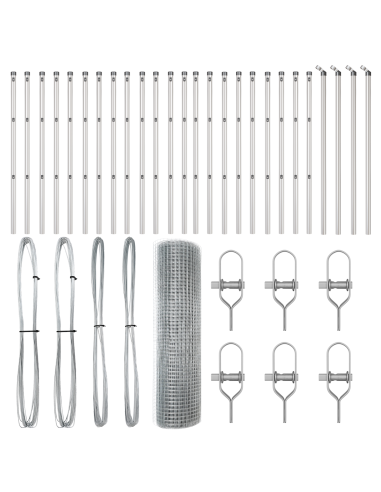 Palo della recinzione Argento 50 x 0,8 m (rete 19 x 19 mm)