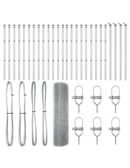 Palo della recinzione Argento 50 x 0,8 m (rete 19 x 19 mm)