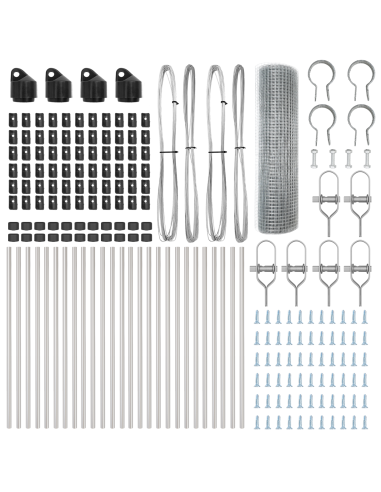 Palo della recinzione Argento 50 x 0,8 m (rete 19 x 19 mm)
