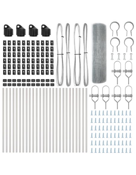 Palo della recinzione Argento 50 x 0,8 m (rete 19 x 19 mm)