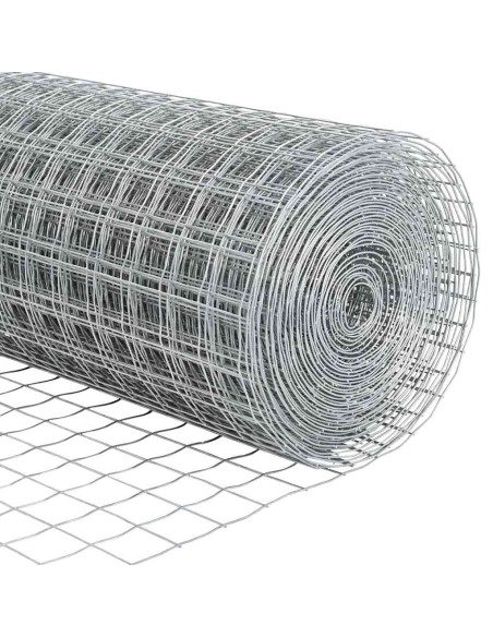 Recinzione con Posto Grigio 0,4 x 25 m Acciaio e PVC