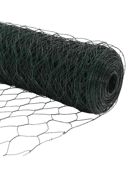 Recinzione con Posti Verde 1 x 10 m Acciaio rivestito in PVC