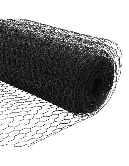 Recinzione con Posti Grigio 0.4 x 25 m Acciaio rivestito in PVC