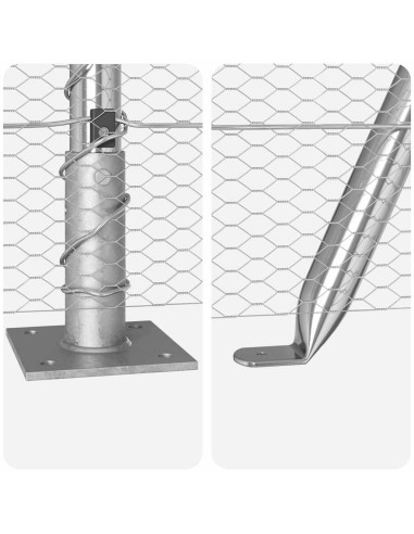 Palo della recinzione Argento 50 x 1 m (rete da 13 mm) Acciaio