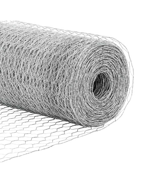 Recinzione con Posti Argento 1 x 50 m Acciaio rivestito in PVC
