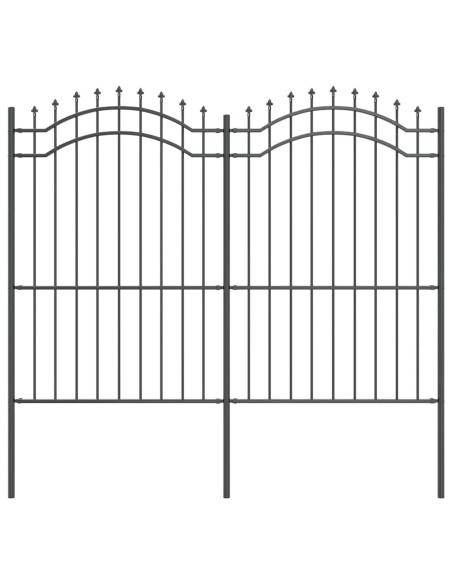 Recinzione per Giardino Grigio 215 cm
