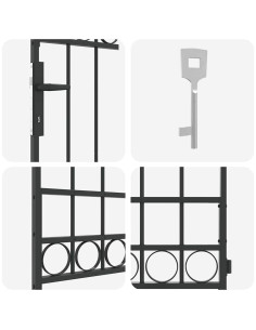 Palo della recinzione Grigio 200 x 88 x 14 cm Acciaio 2