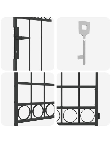 Palo della recinzione Grigio 200 x 88 x 14 cm Acciaio