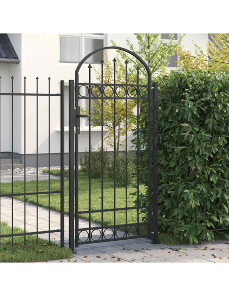 Cancello per recinzione Grigio 89 x 200 cm Acciaio