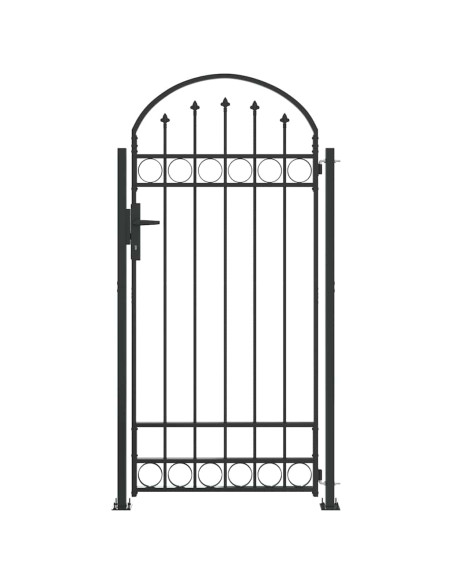 Cancello per recinzione Grigio 102 x 200 cm Acciaio