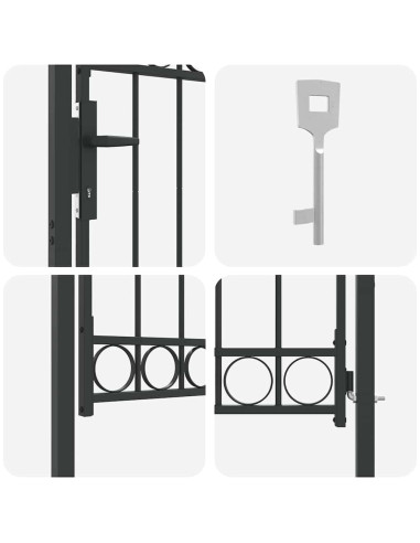 Cancello per recinzione con blocco Grigio 100 x 125 cm