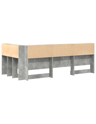 Testata contenitore Grigio cemento 90 cm Legno multistrato