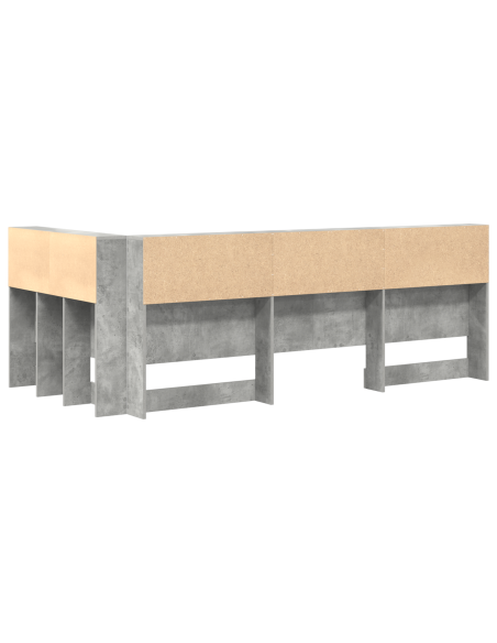 Testata contenitore Grigio cemento 90 cm Legno multistrato