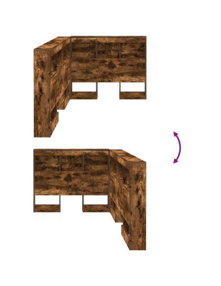 Testata contenitore Rovere fumé 80 cm Legno multistrato