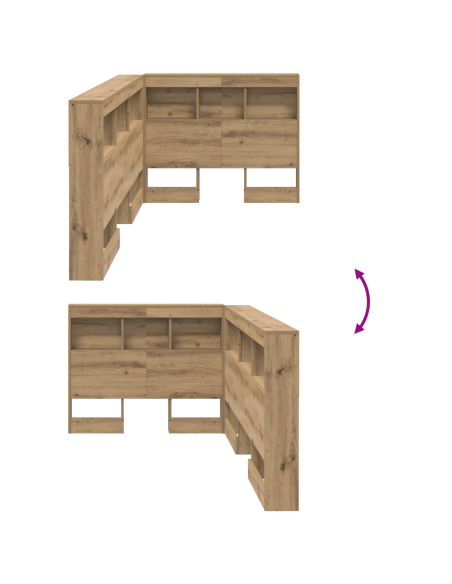 Testata contenitore Rovere artigianale 80 cm Legno multistrato