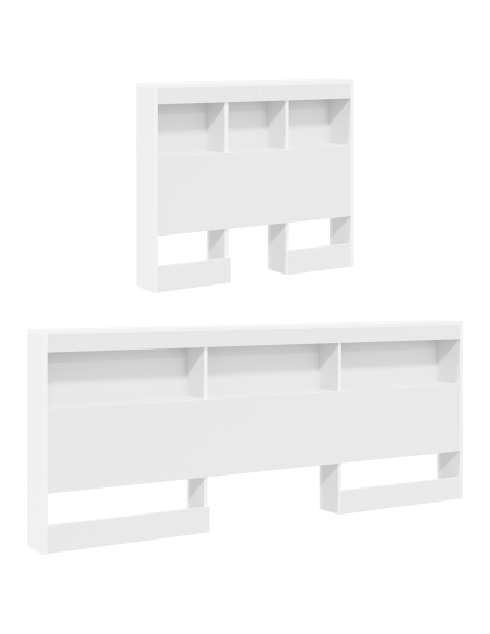 Testata contenitore con testiera Bianco 90 cm Legno multistrato