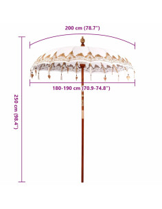 Parasol Balinese Crema 185 x 185 x 260 cm