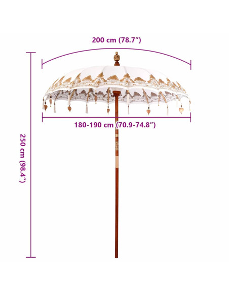 Parasol Balinese Crema 185 x 185 x 260 cm